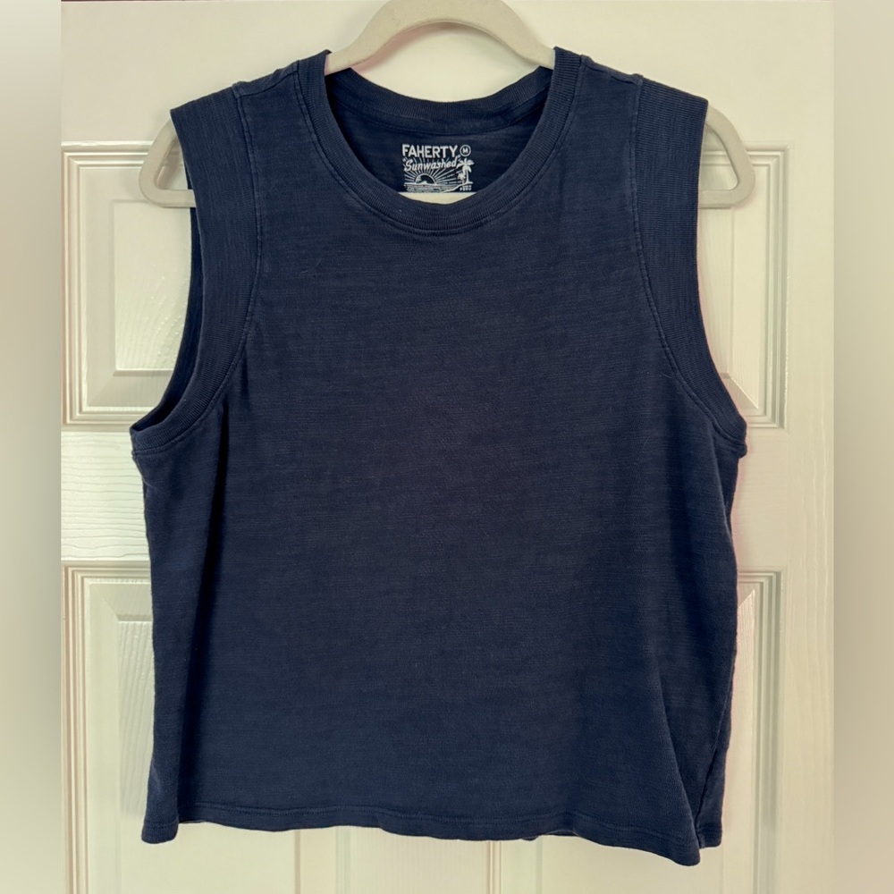 Faherty Blue Muscle Tee Sleeveless Relaxed